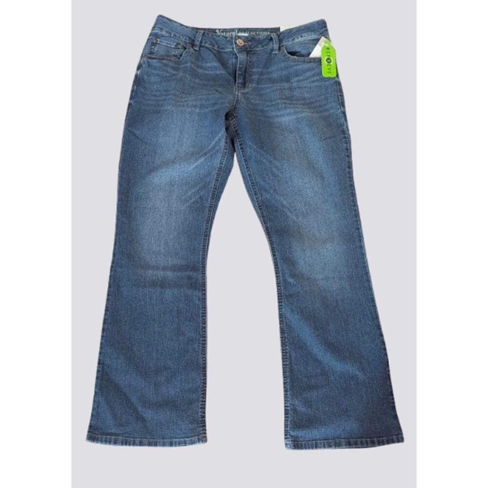 New NATURAL REFLECTIONS Womens Medium Wash Bootcut Jeans Size 14